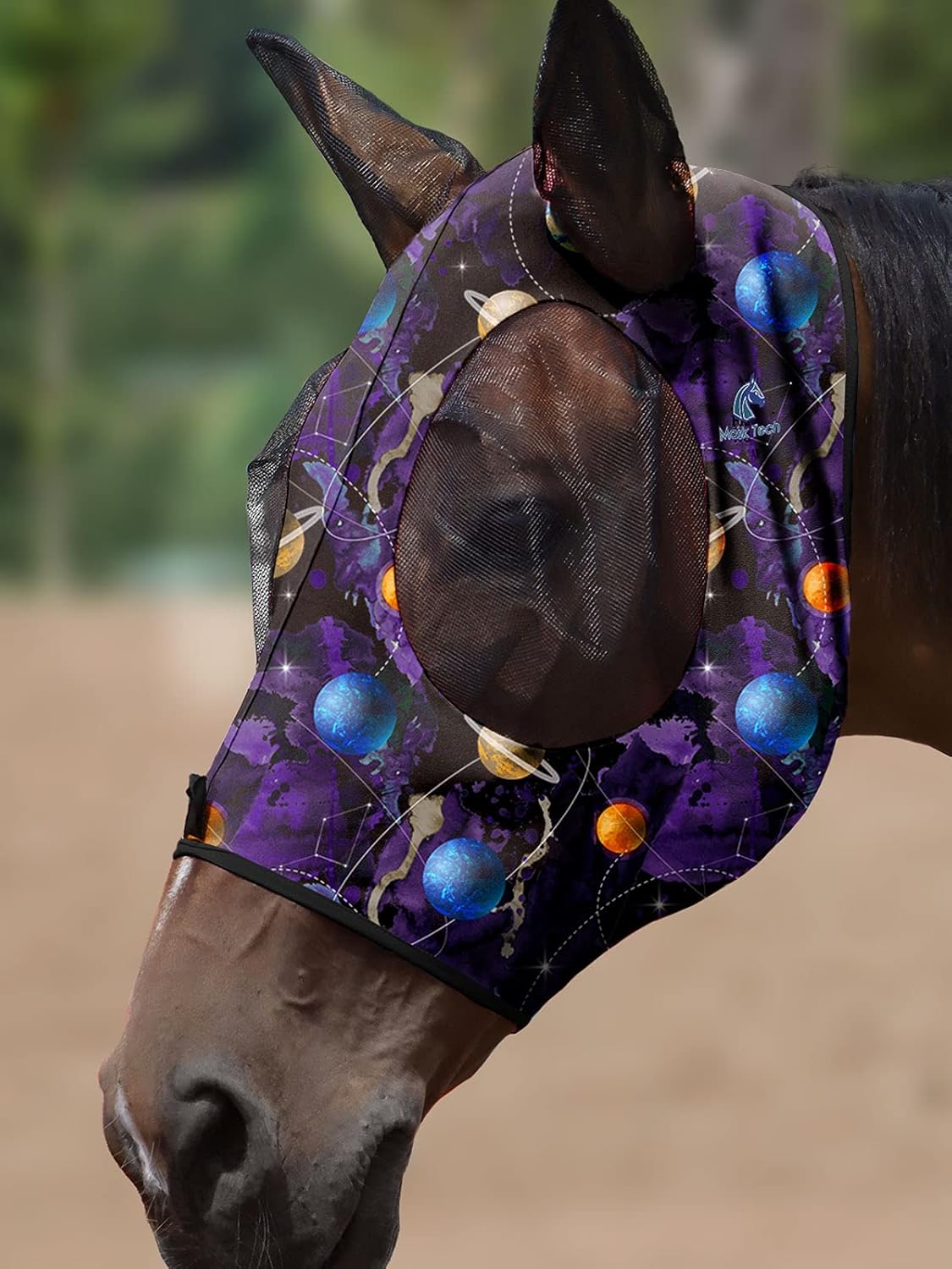 Mask Tech Horse Fly Mask 5 Pack – Stretchy Elastic Fly Masks with Ears, Breathable Soft Mesh, 3D Eye Clearance & UV Protection, Easy Slip-On for Daily Turnout-Large,Combo 14