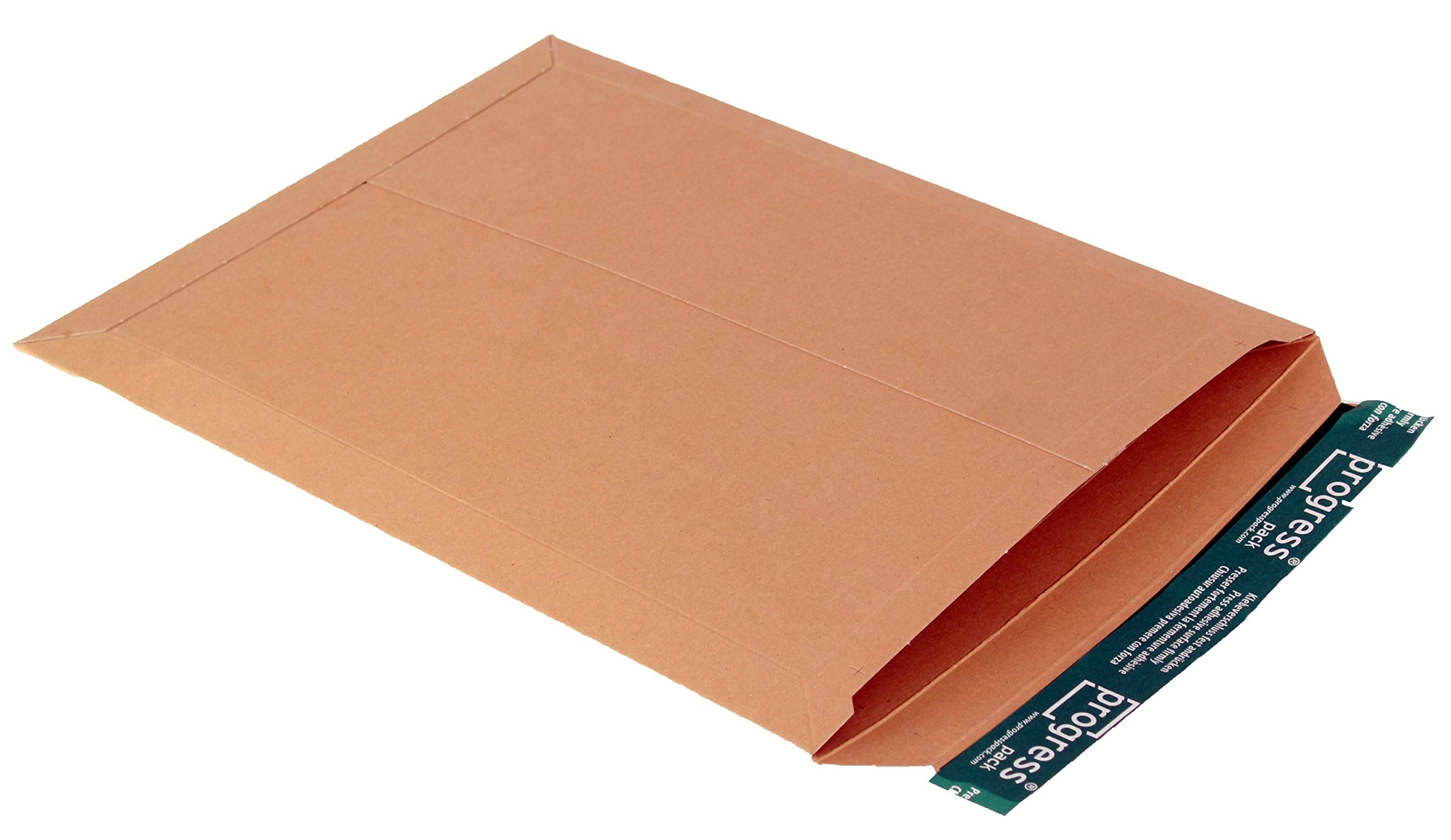 100 Stück progressPACK Versandtasche aus Vollpappe, DIN A4+, 237 x 342 x bis 30 mm, 100-er Pack, braun PP V04.04