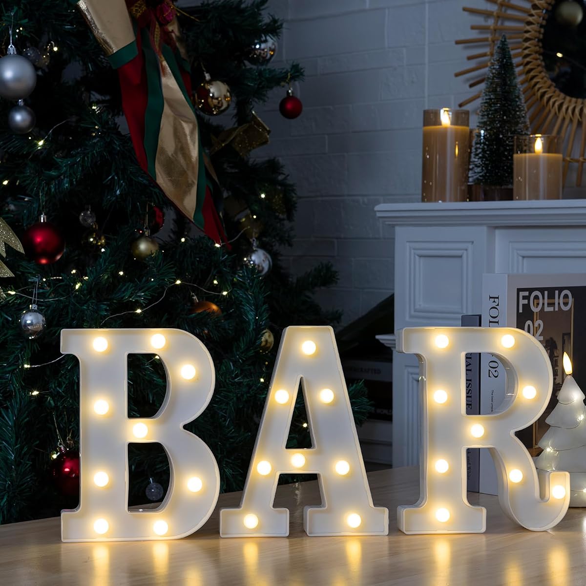IFDGCTK LED Marquee Letter Lights, Battery Powered, Warm White Acrylic, Model