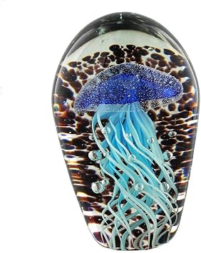 Objets d'Art Paperweight - Blue Jellyfish