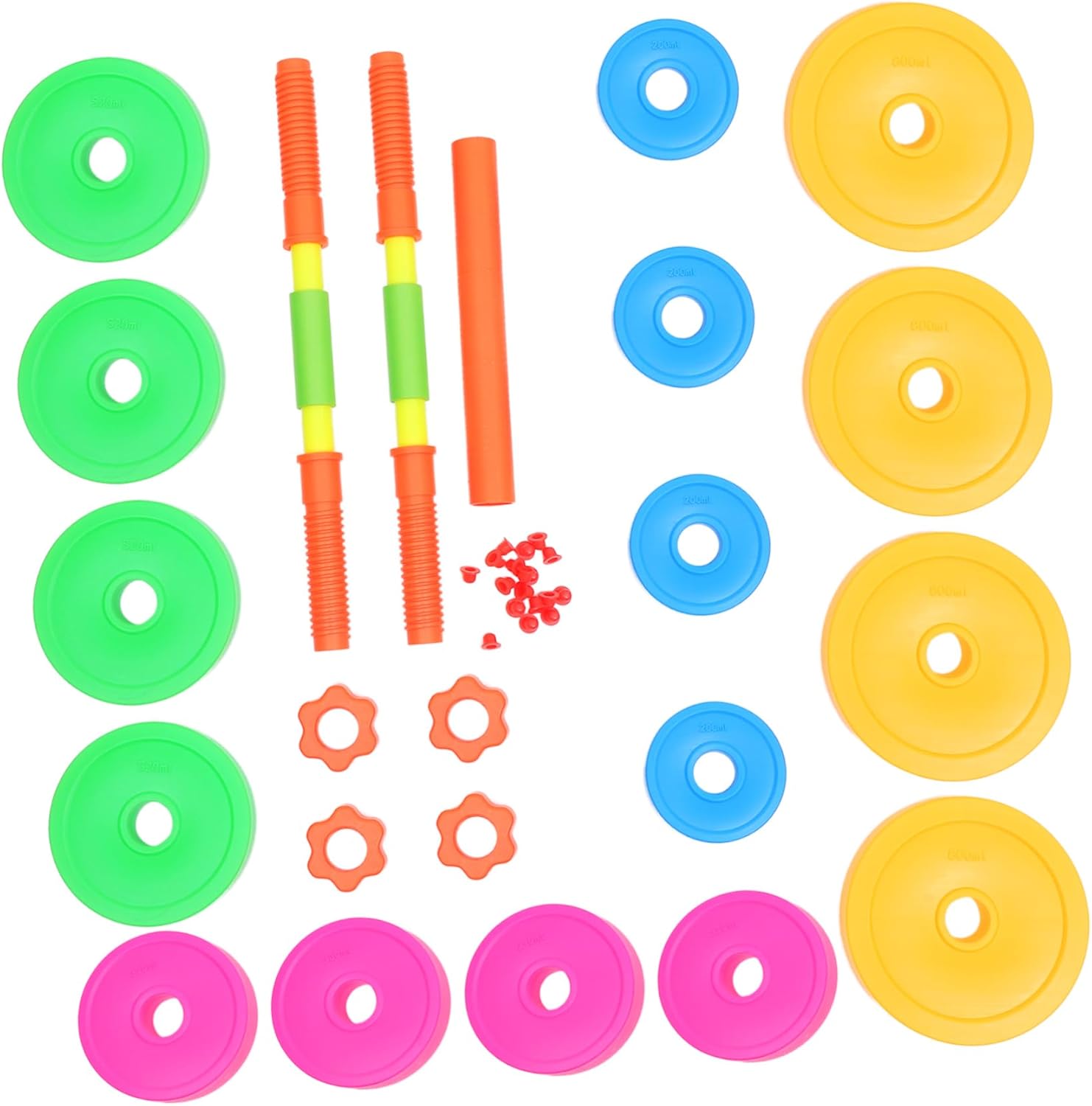 TOYANDONA Plastic Boys and Girls Dumbbells Boys and Girls Sports Weight Adjustable Barbell and Dance Dumbbells Exercise Toy for and