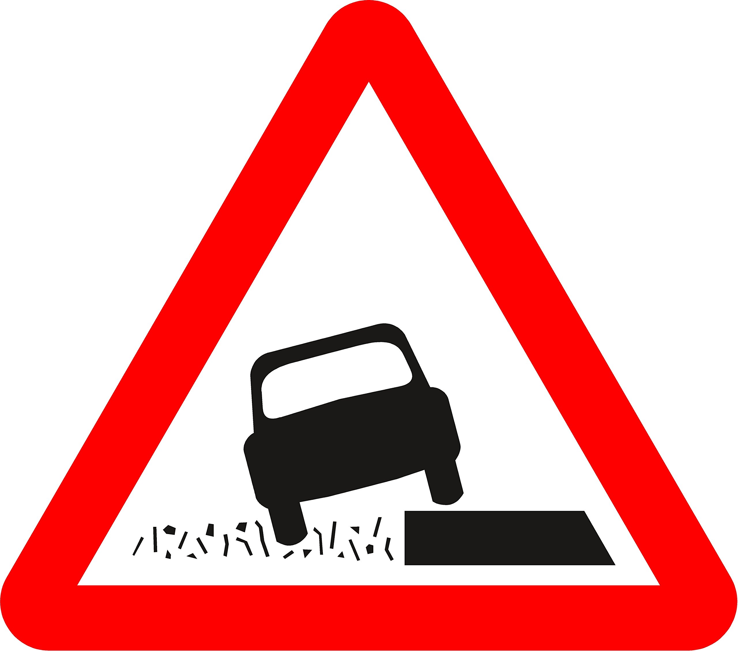 Soft verges Road safety sign - 3mm Aluminium sign fitted with 2 strips Channel to rear for mounting on post 600mm x 600mm