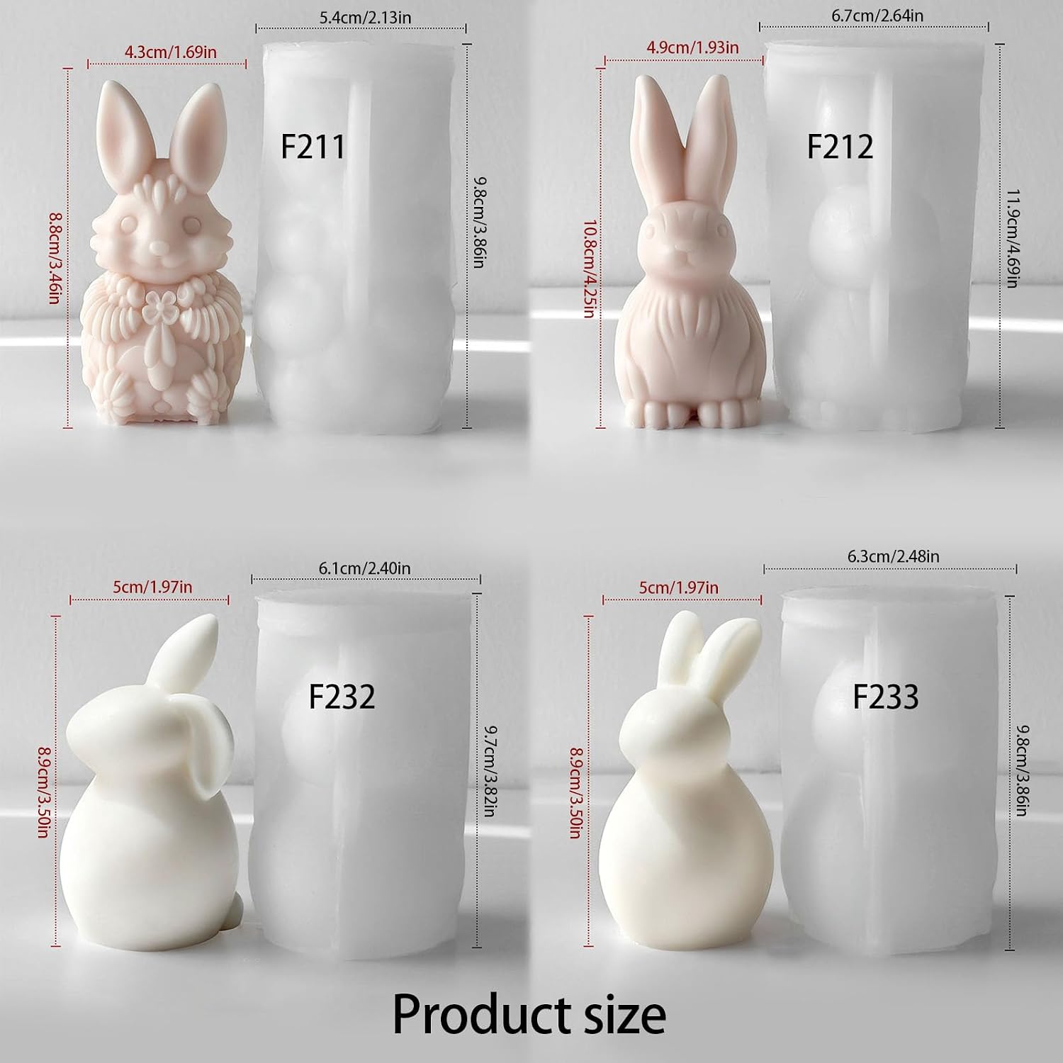 Easters Themed Silicone Rabbits Shape Materials for Gift Soap Chocolate Craft High Temperatures