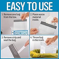 Vista 6 de Impresa Bolsas extra grandes para eliminar pañales para adultos, paquete de 75 unidades, aptas para FSA/HSA, a prueba de olores y fugas, resistentes