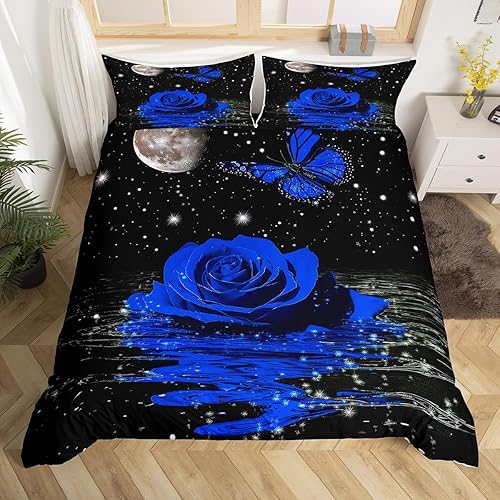 Miniatura 23 de Piscis - Juego de funda de edredón tamaño Queen con patrón de constelación 3D, funda de edredón de galaxia morada para niños, jóvenes, niñas, Multi