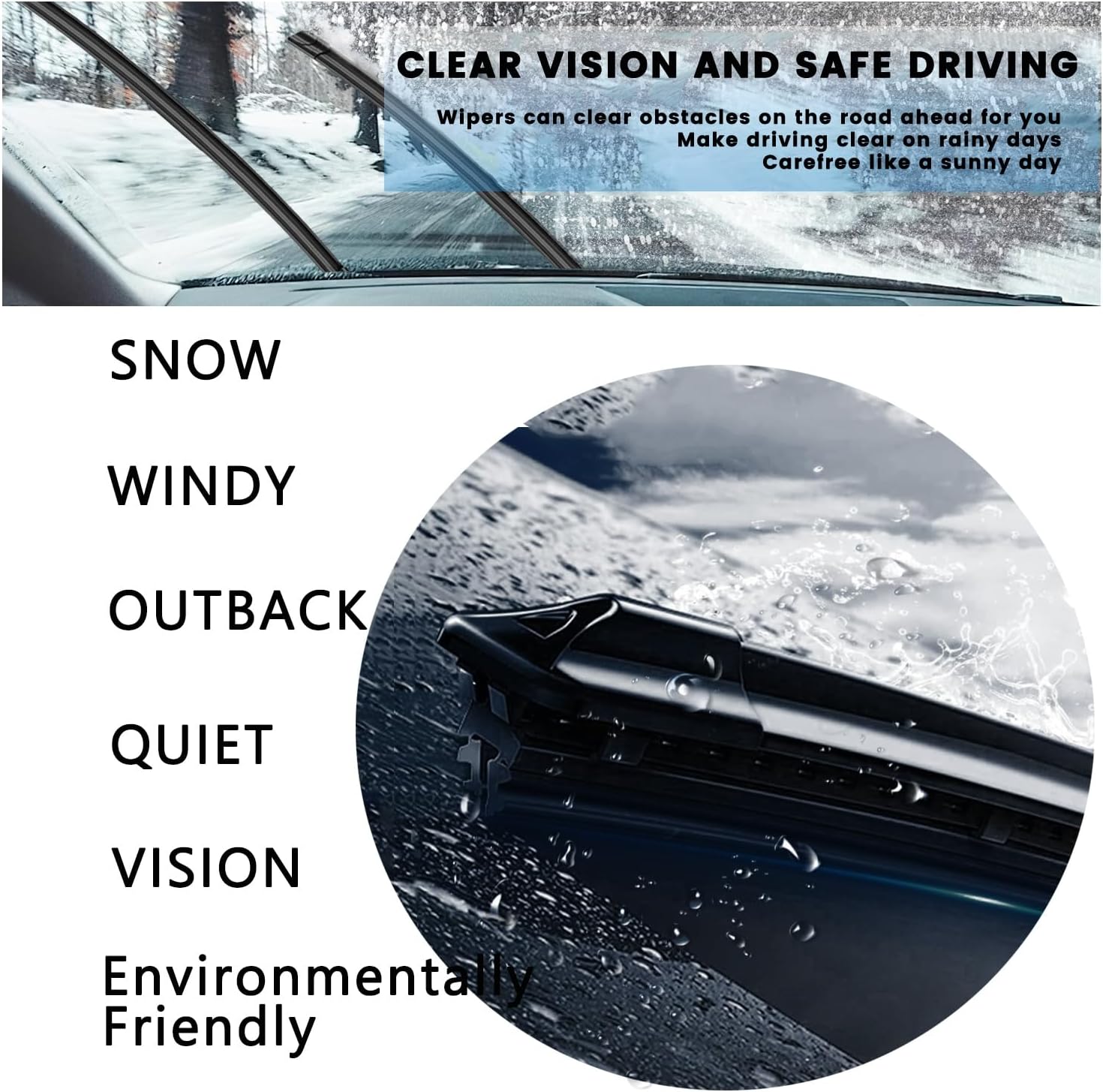 KUNIO Windshield Wipers Replacement Fit for Chevy Trax 2012-2025 Front Wiper Blade Pinch Tab Conventional All-Season Windshield Wiper Blades(Set of 2)