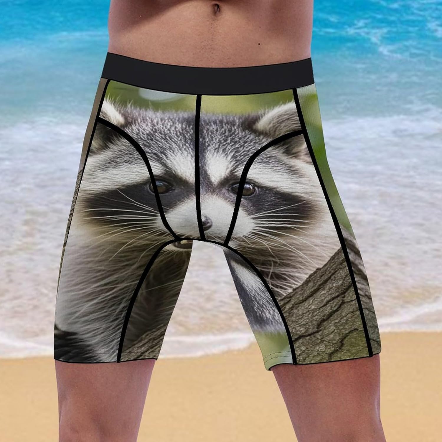 Raccoon Compression Shorts Men Spandex Sport Shorts Workout Performance Baselayer Underwear