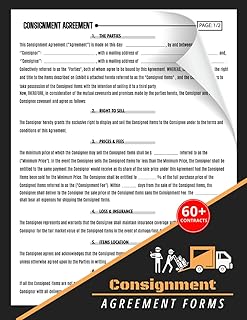 Consignment Agreement Forms: 60+ Legally Binding Contracts for Resellers & Retailers | 120 Two-Sided Pages