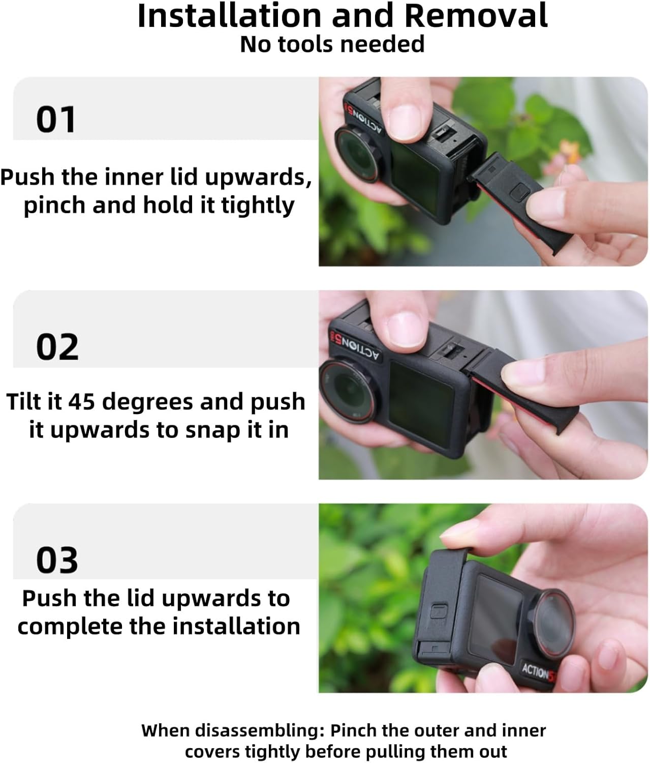 Replacement Battery Door Side Cover for DJI OSMO Action 3/4/5 Pro, Dust-Proof and Waterproof Battery Port Cover Repair Part Camera Accessories, Suitable for DJI OSMO Action 3/4/5 Pro Cameras