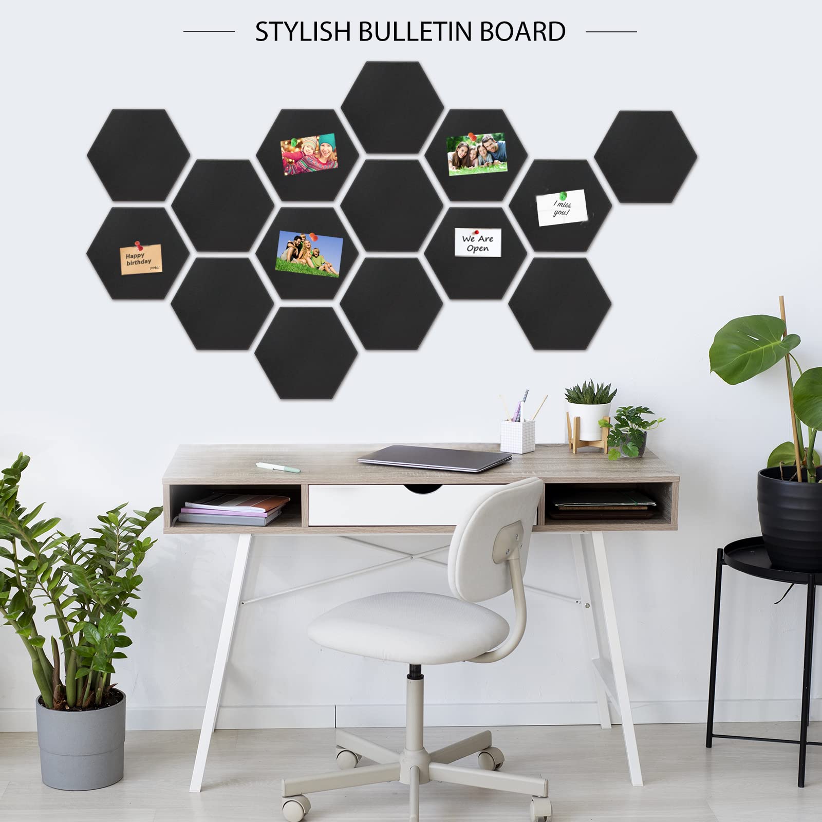 6-Pack Self-Adhesive Felt Bulletin Boards - 12x12 Inch Thick Pin Tiles For Vision Board, Office, Classroom Wall Decor