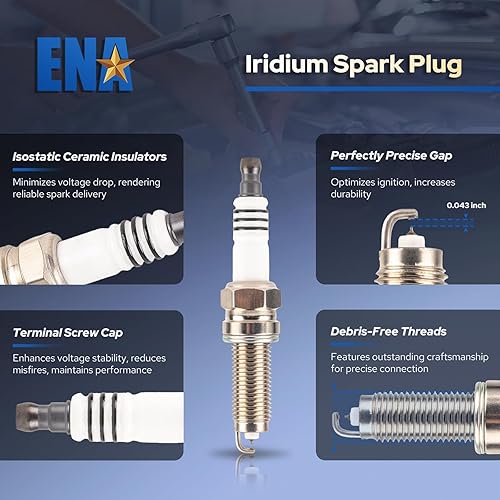 Miniatura 4 de ENA Juego de 6 bujías iridio compatibles con BMW Chrysler Dodge M3 M5 M6 200 300 Pacifica Town & Country Voyager Avenger Challenger Charger Durango