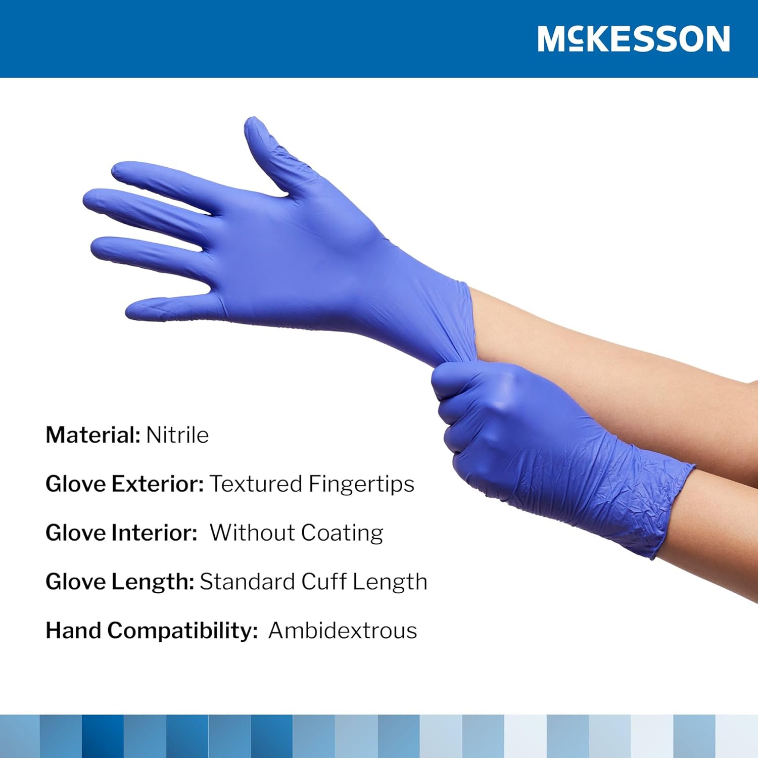 McKesson Confiderm 3.0 Disposable Nitrile Exam Glove Standard Cuff Length - Image 3
