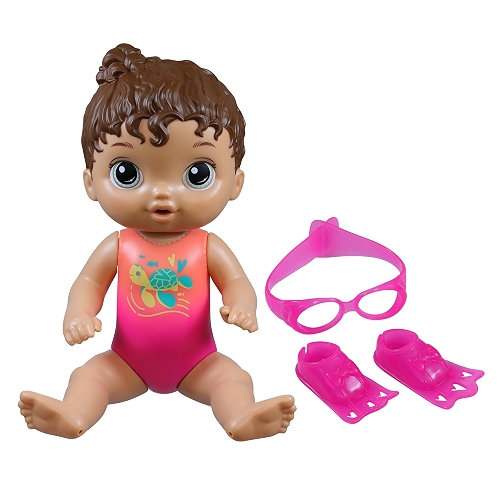Baby Alive, Boneca, Sunny Swimmer - Cabelos Castanhos, Acessórios Inclusos, 25 cm - A partir de 3 Anos