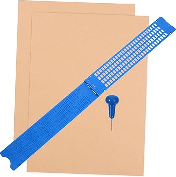 KOMBIUDA Braille Writing Kit with Stylus and Plastic Plate for Blind Blue Braille Board with Practice Use Educational Tool and Writing
