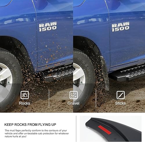 Miniatura 4 de Kiwi Master Aletas de barro compatibles con Dodge Ram 150025003500 2009-18, Ram 1500 Classic 2019-2024 Heavy Duty protectores de barro delanteros y