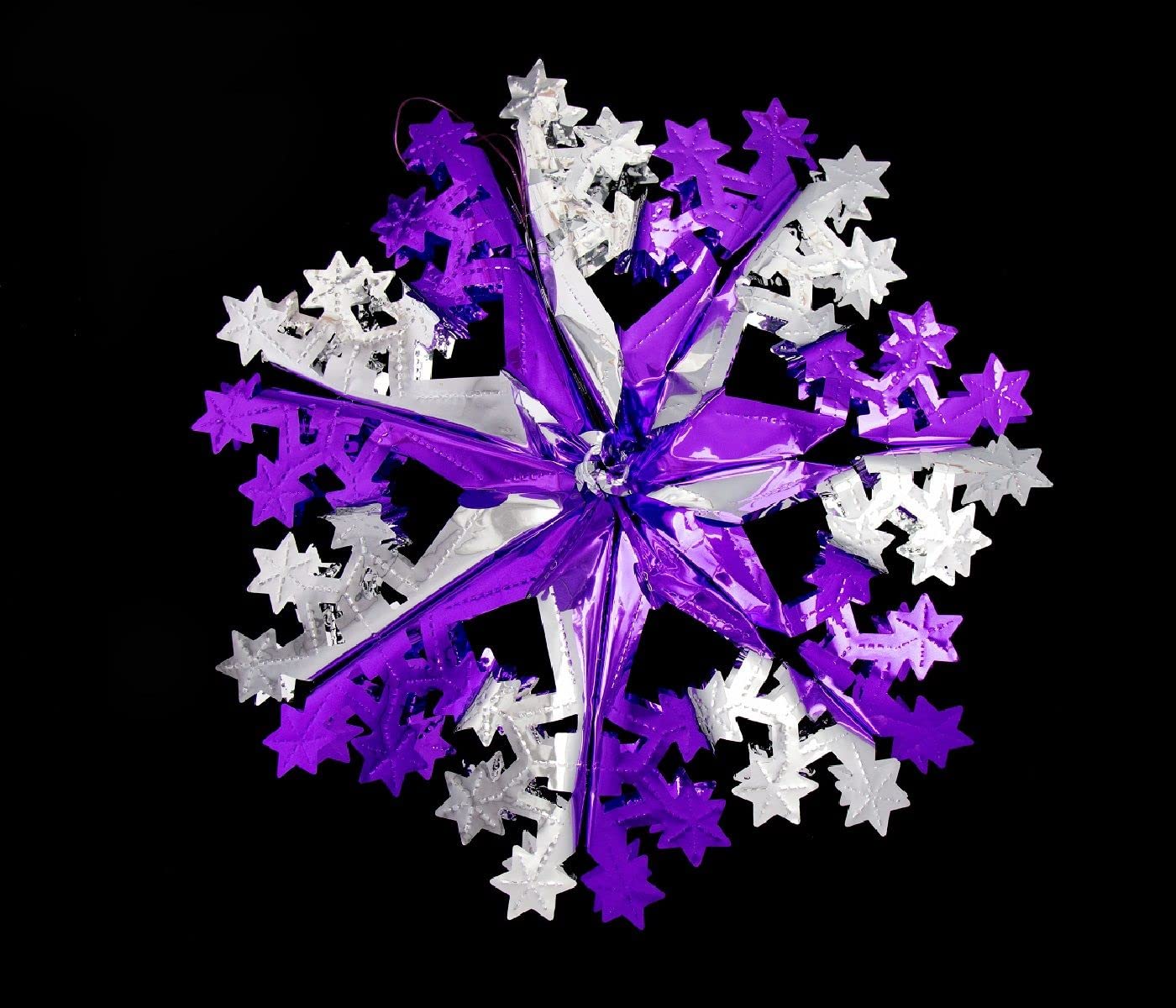 Simply Products Set of 4 40cm Christmas Foil Ceiling Garland Hanging Xmas Decoration, Long Star, Snowflake - Image 3
