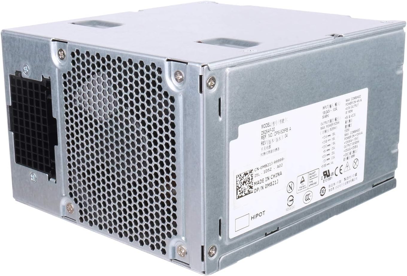 LXun D525AF-00 525W Power Supply w/Cables Compatible with Dell Precision T3500 P/N: D525A001L H525AF-00 H525EF-00 HP-D5252E0 HP-D5253A0 N525EF-00 0G05V 6W6M1 M822J U597G X008G