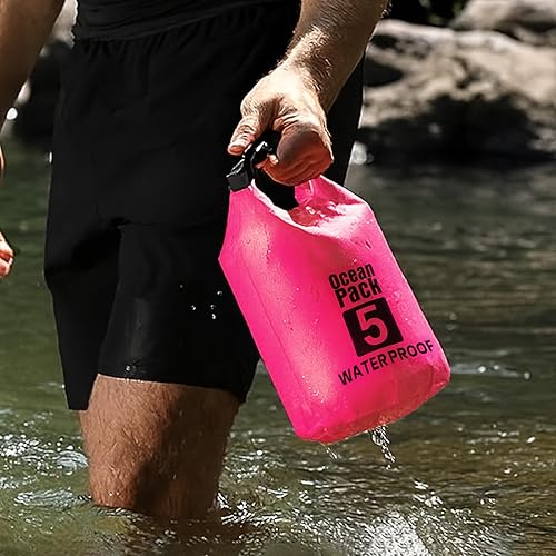 Capicty - Bolsa seca impermeable para exteriores, de 5 litros, mantiene el equipo seco para kayak, bolsa de almacenamiento resistente al agua con