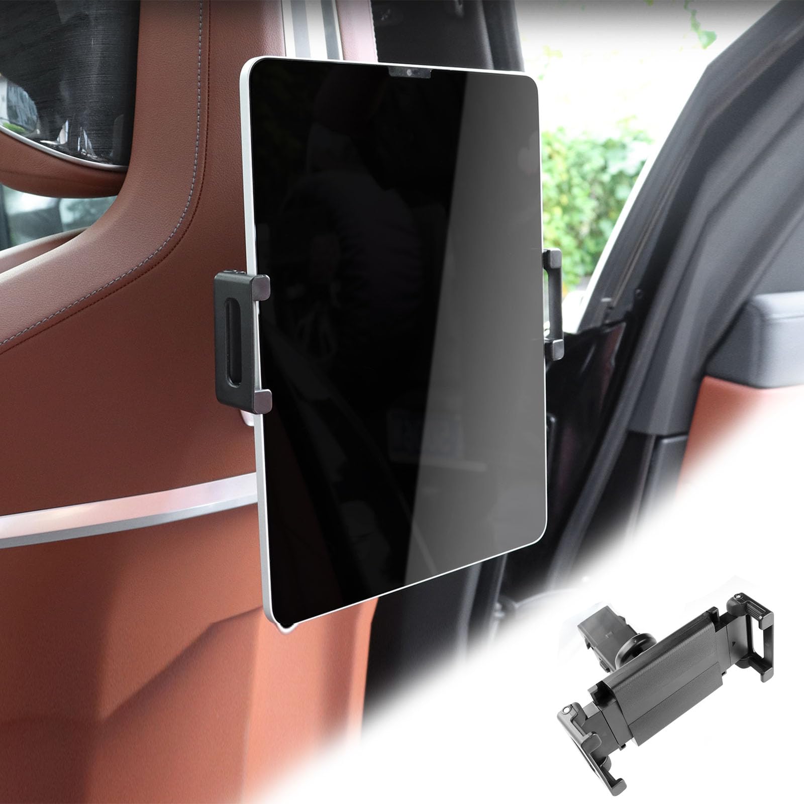 KUNGKIC Supporto per tablet da auto per BMW X3 X5 X6 I20 G05 G06 G45 G60 G61 G70 Estensibile Supporto per cellulare Poggiatesta universale girevole a 360° (Supporto per tablet 2.0)