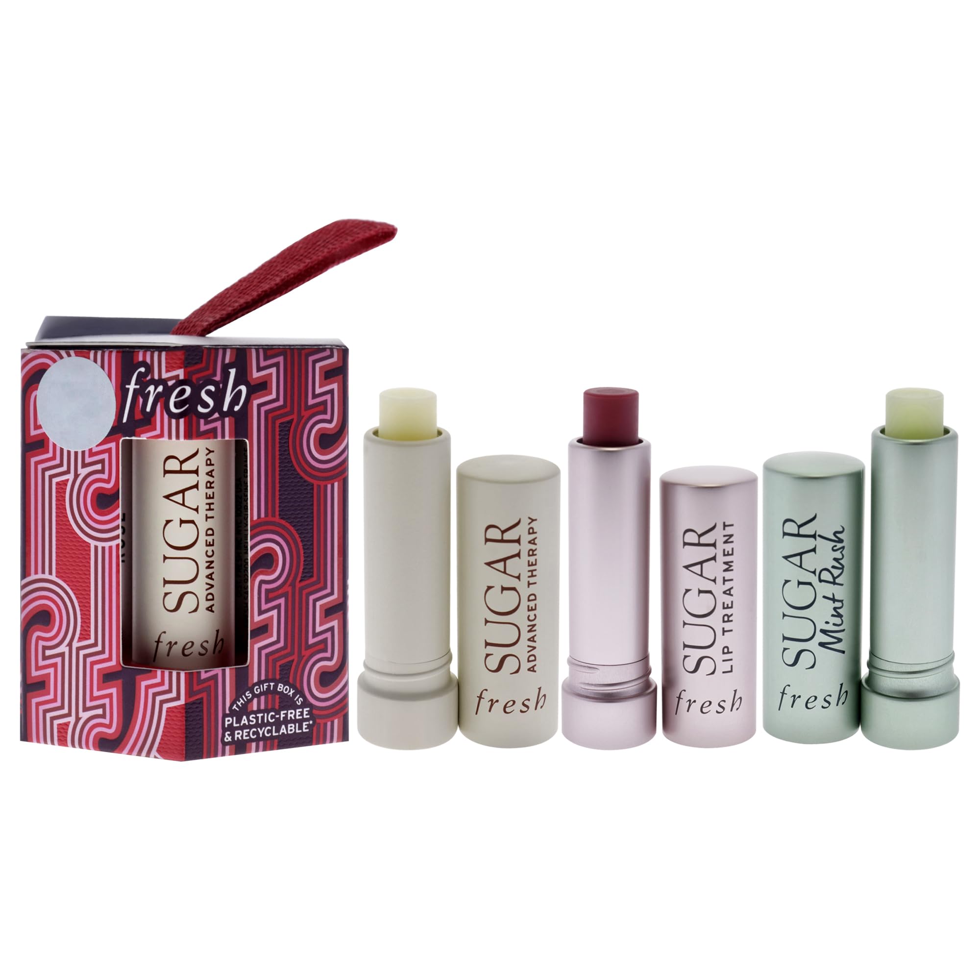 Fresh Tint & Treat Lip Care Set - Advanced Therapy, Mint Rush, and Sugar Rosé.