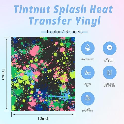 Miniatura 10 de Tintnut Vinilo de transferencia de calor de mármol, 12 hojas de 10 x 12 pulgadas, paquetes de acuarela con patrón dorado de vinilo para planchar