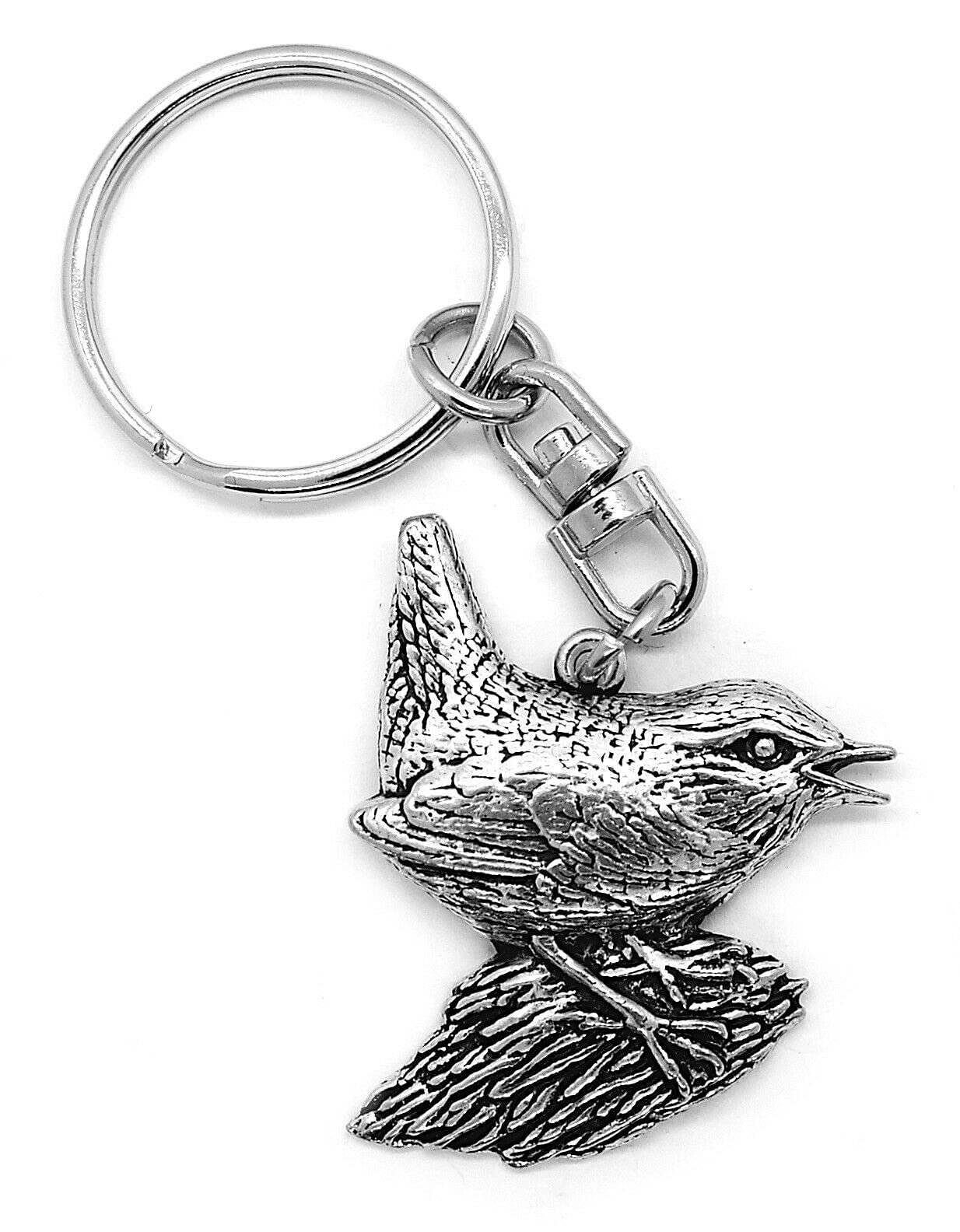 SWORLDesigns Wren Pewter Keyring with Gift Pouch