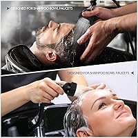 Vista 6 de Cabezal rociador de tazón de champú certificado por UPC con manguera de goma negra, pieza de repuesto profesional para fregadero de salón