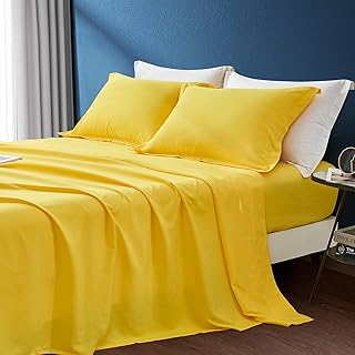 yellow sheets and pillowcases