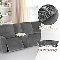 Vista 6 de Arfntevss Sectional Recliner Couch Covers Velvet Washable Corner Sectional Sofa Cover for Reclining Stretch Soft Thick L Shape Recliner Slipcover