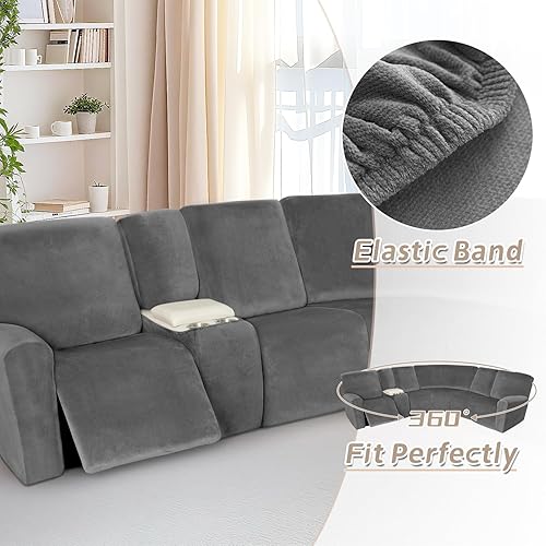 Miniatura 6 de Arfntevss Fundas de sofá reclinable, funda de sofá seccional, funda reclinable de terciopelo