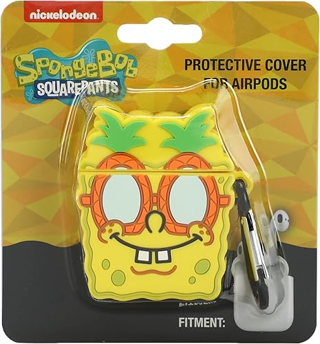 Vista 4 de Funda para AirPod con mosquetón y diseño de piña de Bob Esponja