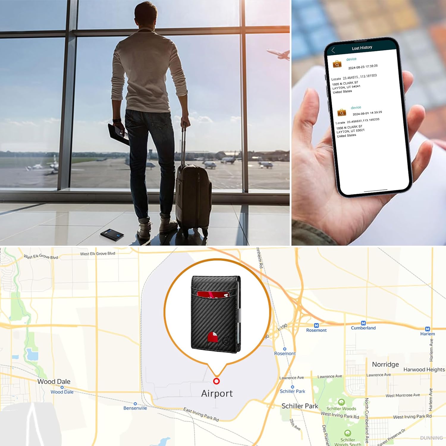 1Pc Smart Wallet for Men, GPS Tracker Card Finder, Slim Card Holder, Valentines Day Gift for Boyfriend - Image 5