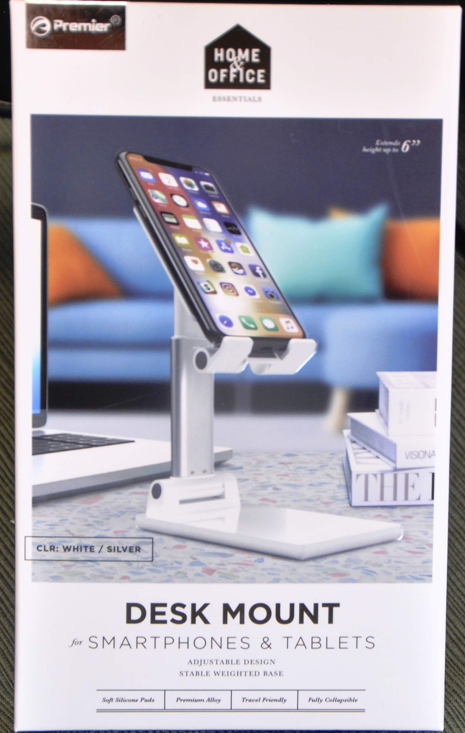 Phone Tablet Stand - White Silver