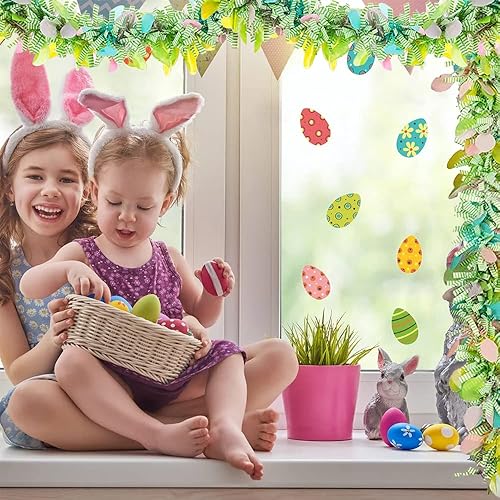 Miniatura 6 de Guirnaldas de oropel de Pascua de 40 pies, colorido torcido de oropel con confeti, guirnalda colgante de purpurina metálica para fiestas, ventanas,