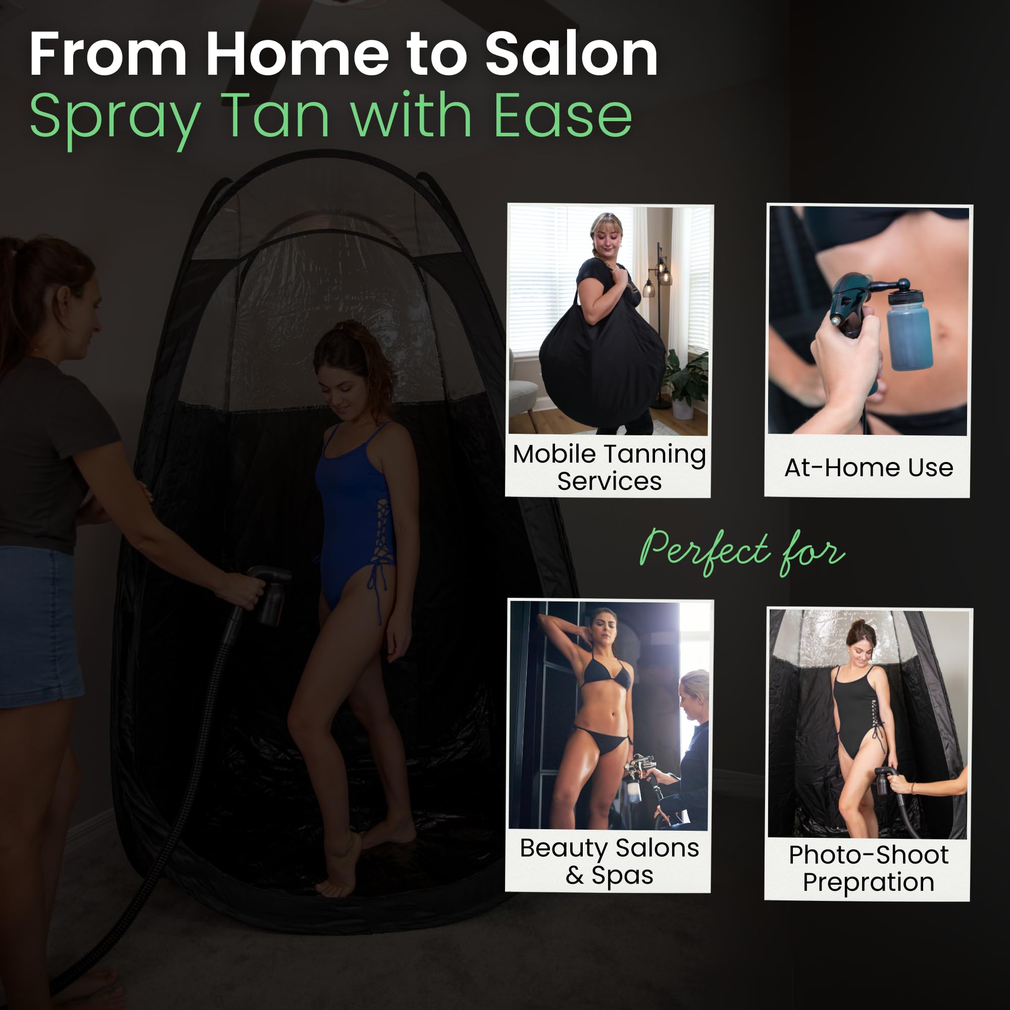 Large Portable Spray Tan Tent with Clear Window and Carry Case