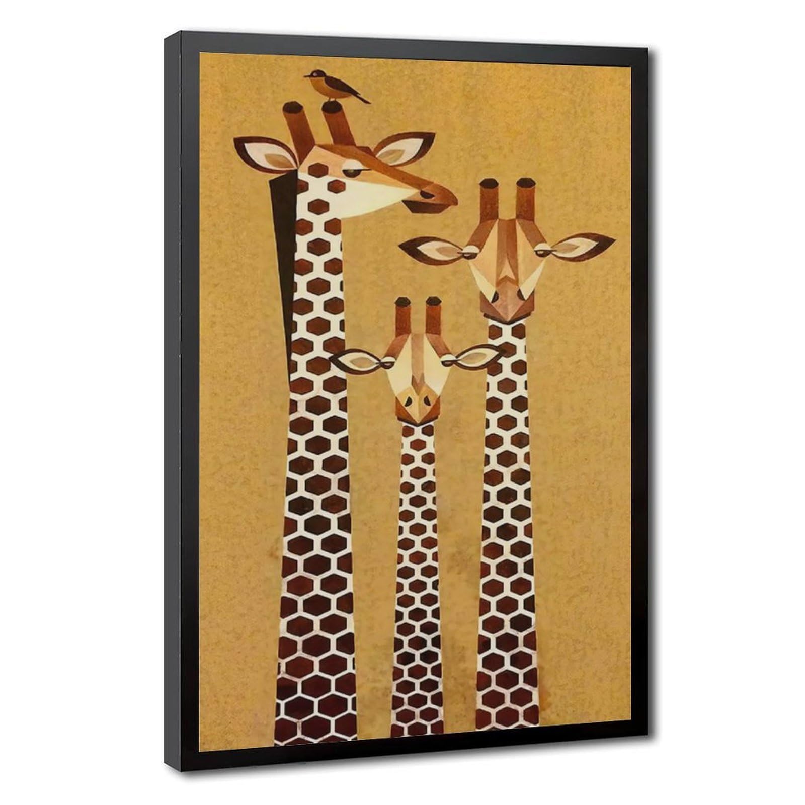 Bareronor Modern Giraffe Canvas Poster Bedroom Decor Landscape Office Room Decor Gift 20" L X 30" W