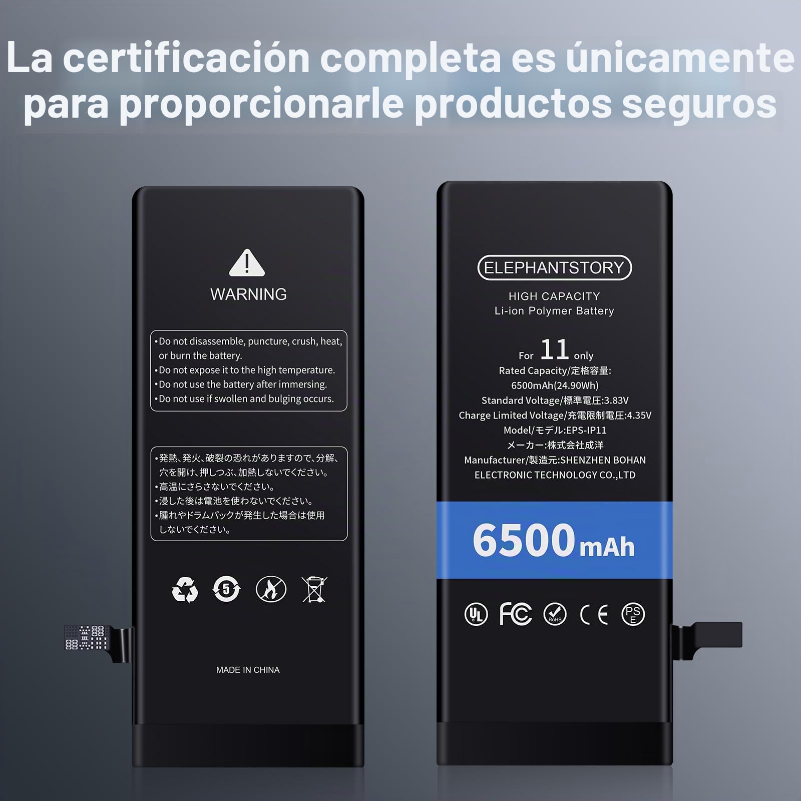 ElephantStory Batería para iPhone 11 Pro, 6500 mAh Alta Capacidad Baterias de Polímero de Litio Compatible con A2160 A2215 A2217, Kits de Herramientas de Reparación Completa Dentro