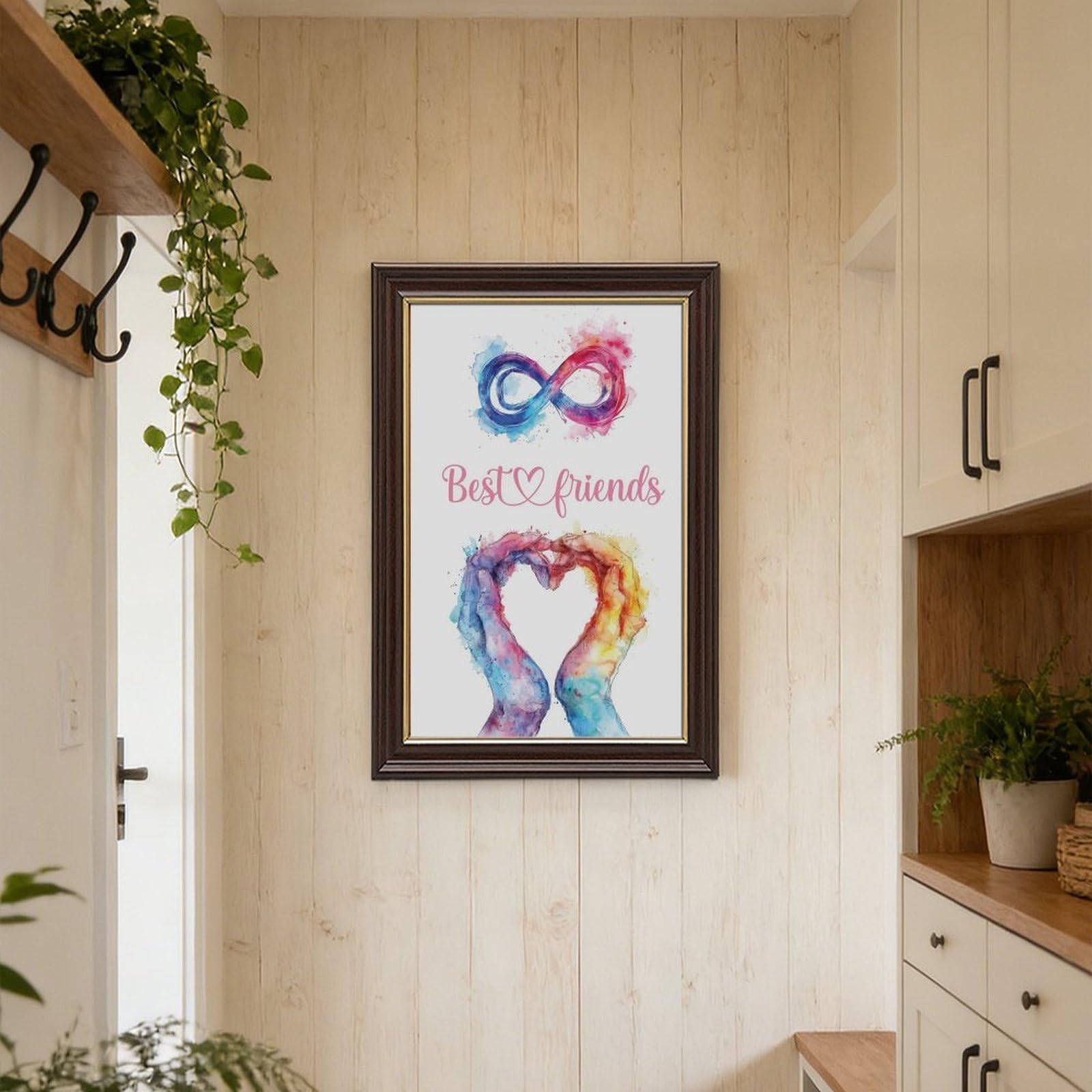 Acquerello Cuore Pittura Tema di Amicizia Infinita Tela Poster Camera Da Letto Decorazione Paesaggio Ufficio Camera Decorazione Regalo 61 cm L X 91,4 cm W