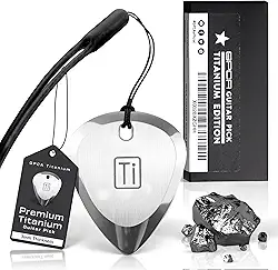 GPCA Palheta de guitarra de titânio, palheta de metal de 3 mm de espessura para guitarra, baixo e ukulele, vem com alça de pulso, acessórios indispensáveis para guitarra, presente para músicos e