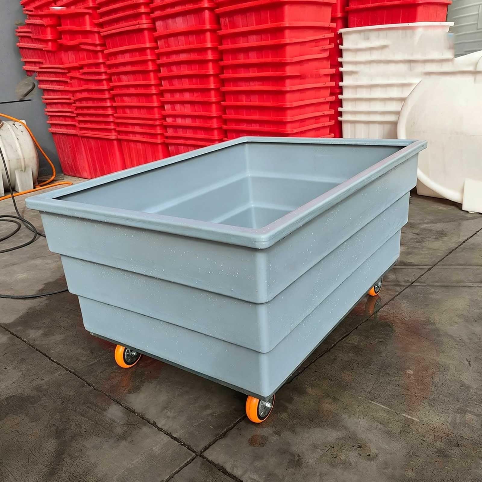 Hotel Laundry Cart, Plastic Linen Trolley with Swivel Casters, Extra Large Laundry Basket for Hospitals, Cleaning Services(K)