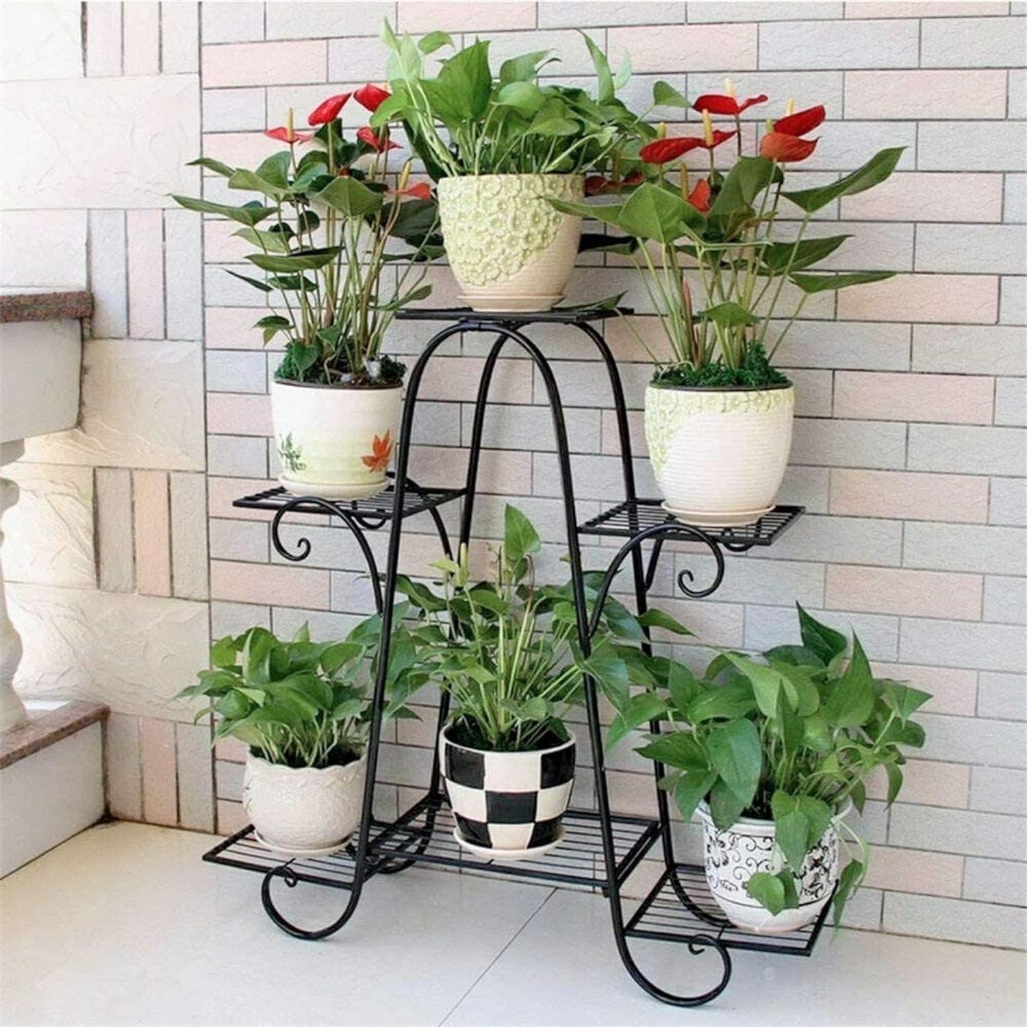 Redrold Plant Stand Indoor Outdoor - 6 Level Metal Plant Shelf Plant Flower Pot Holder Stands - Heavy Duty Potted Plant Rack - Iron Planter Shelves for Patio Garden Lawn Balcony (Black) (B0CZ54MF9D) Amazon Price History, Amazon Price Tracker