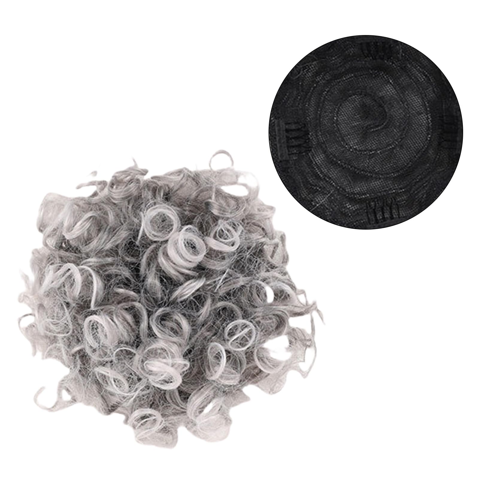 Messy Bun, Short Curly Drawstring ,Extension Loose Bun Hair ,Pieces for Women High Temperature Synthetic Bun Extension 60g Black (10AT1001) - Image 2