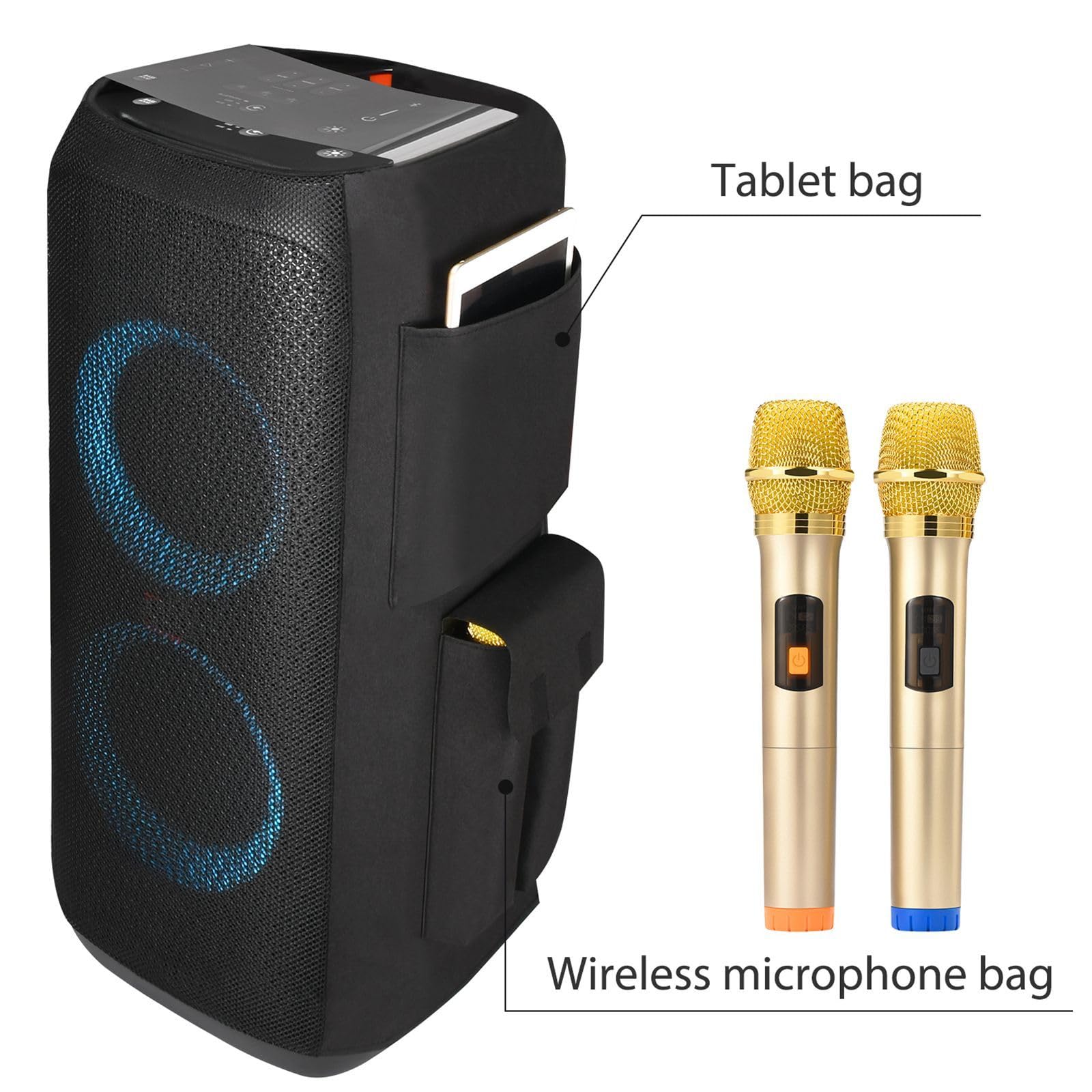 Multifunzionale Custodia Protettiva Borsa per JBL PartyBox 310, Impermeabile, Traspirante Pieghevole JBL Party Box 310 Accessori con Più Borse 2 Pezzi