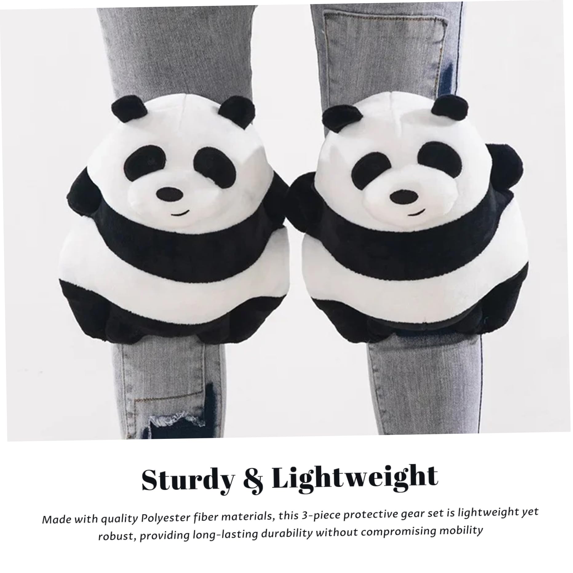 Snowboard-Hinternpolster, 3 Stück/Set, niedlicher 3D-Panda-Snowboard-Knieschützer und Gesäßpolster, weich gepolsterte Ski-Schutzausrüstung für Erwachsene, Kinder, Roller, Snowboarden, Rollschuhlauf