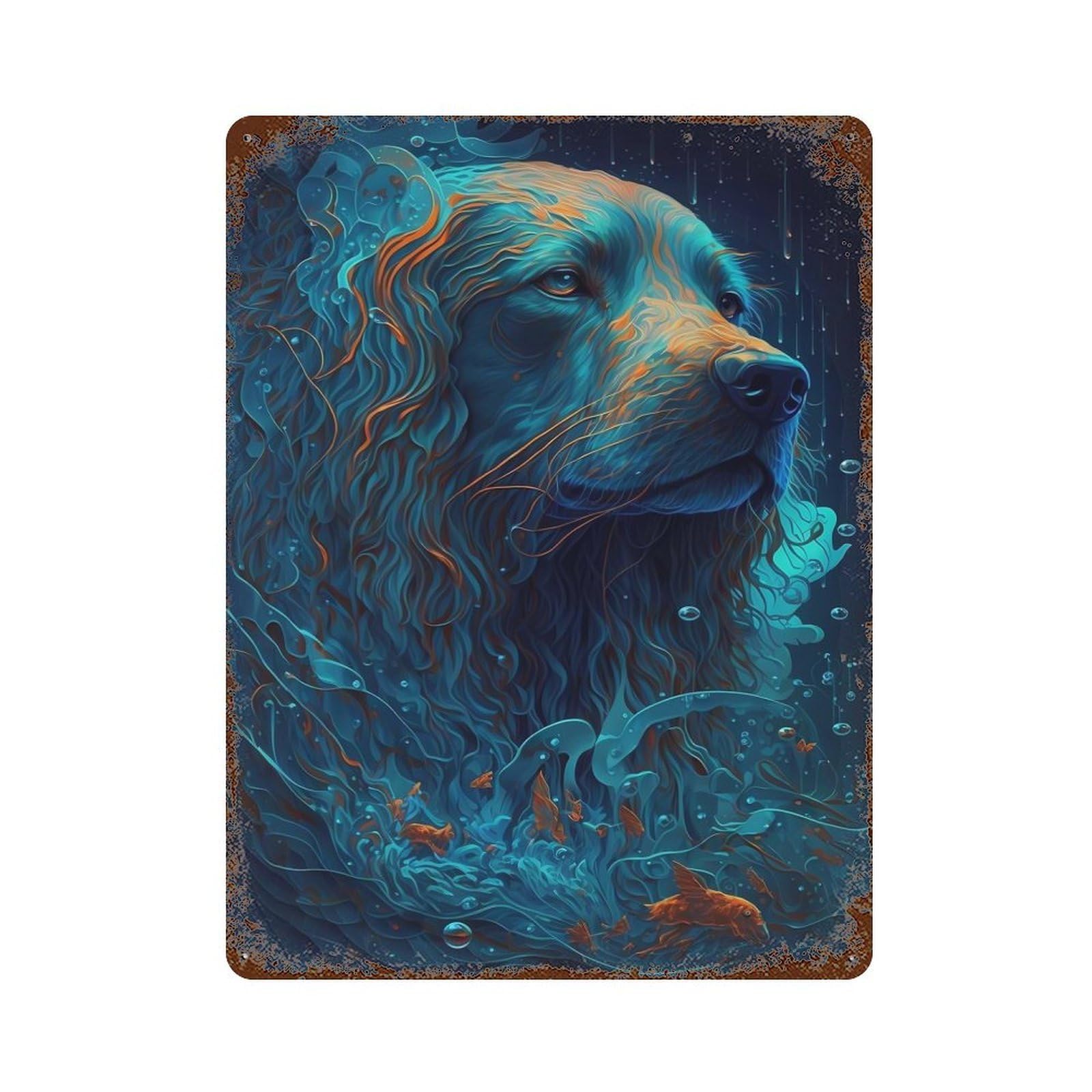Distressed Metal Wall Sign Irish Setter Dog Storybook 15.7"x11.8", Decorative Metal Wall Art for Farmhouse, Kitchen And Entryway Decor