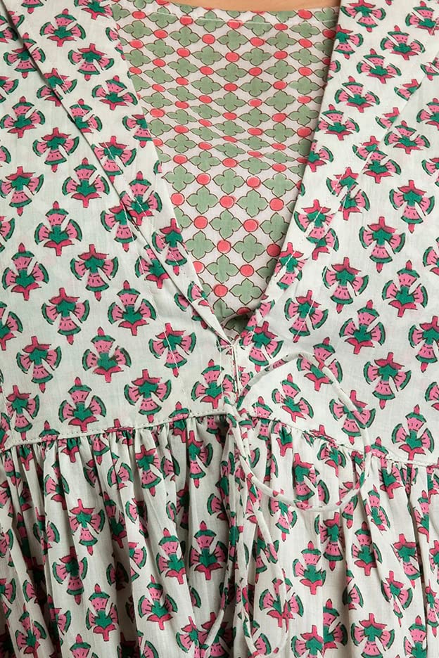 Image of feranoid Women's Cotton Floral Printed Short Kurti Tunic Top