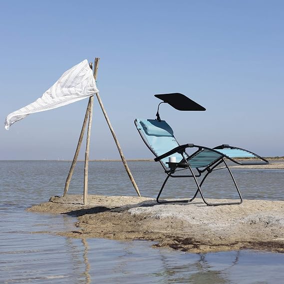 Lafuma UV-Resistant, Universal, Adjustable, Outdoor Zero-Gravity Camping Chair Polyester Sun Shade Attachment Accessory, Noir Black