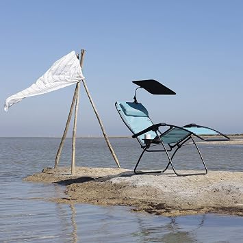 Lafuma UV-Resistant, Universal, Adjustable, Outdoor Zero-Gravity Camping Chair Polyester Sun Shade Attachment Accessory, Noir Black