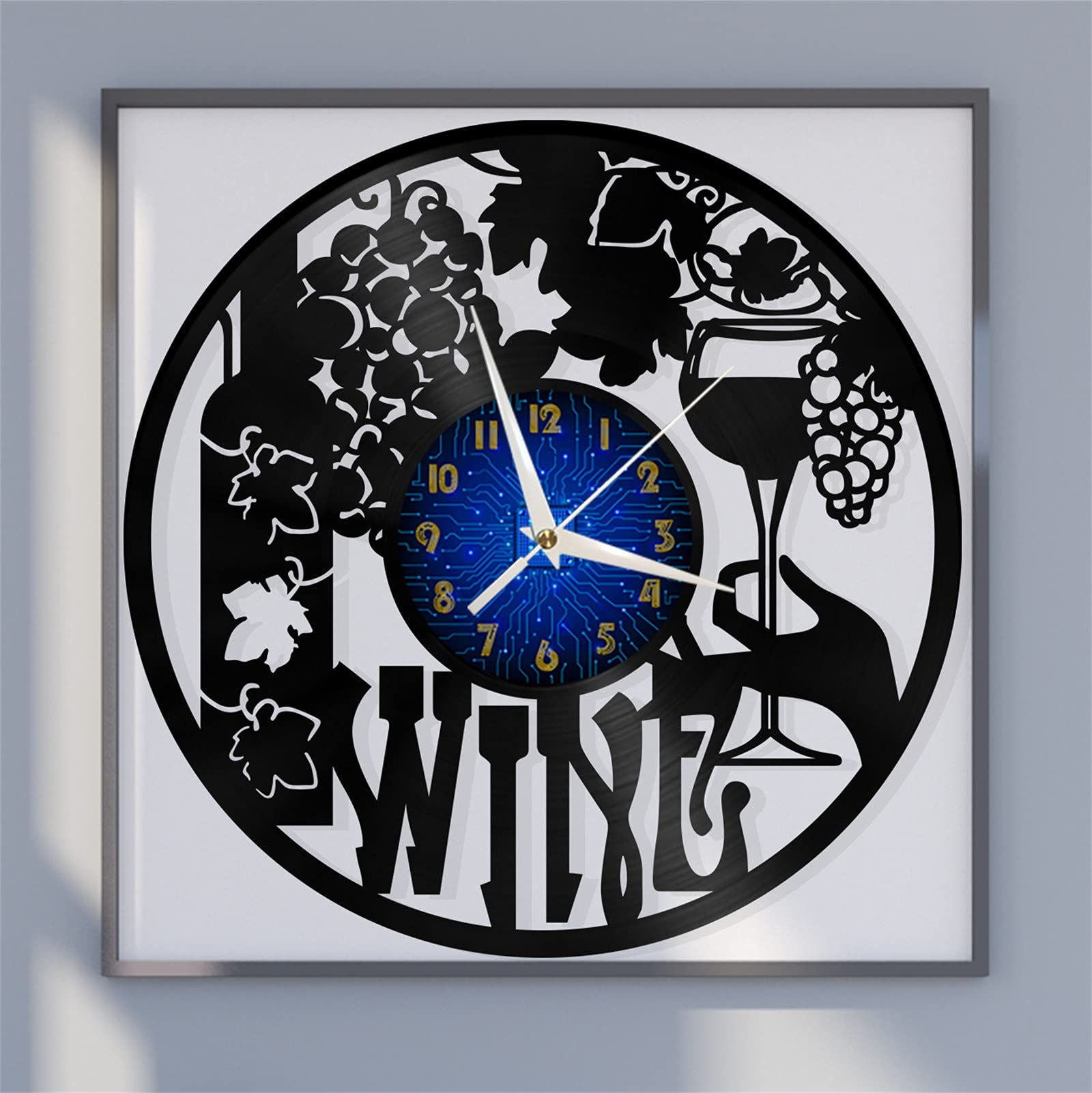 VCS Wine theme Vinyl Record vintage Wall Clock for Kitchen(B)