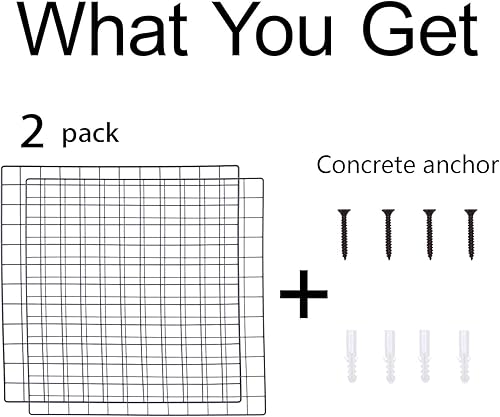 Vista 7 de Kaforise Panel de rejilla de pared de alambre pintado, exhibición multifunción para colgar fotos y organizador de almacenamiento de pared, paquete